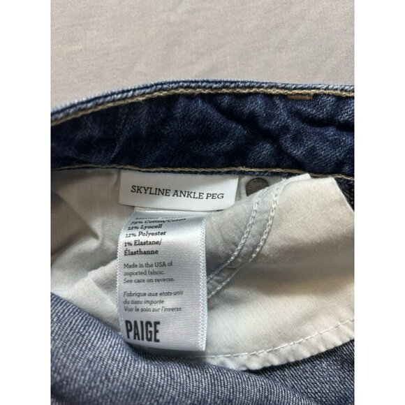 PAIGE | Women's Jeans Skyline Ankle Peg Size 27 Blue Low-Rise Straight 30x27 - Picture 9 of 9